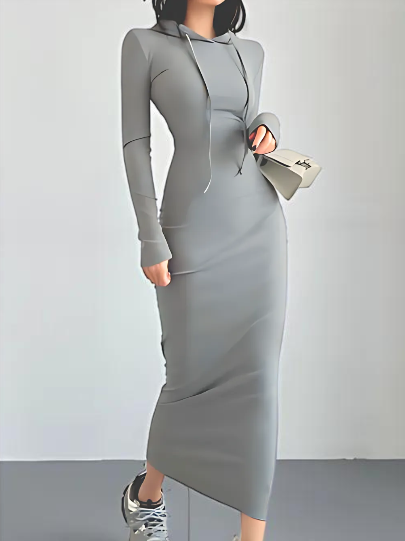 Emily & Isabella Brooks | Hooded Bodycon Dress with Drawstring
