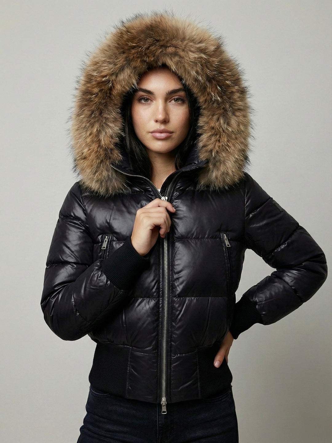 Emily & Isabella Brooks | Faux Fur Hooded Puffer Jacket