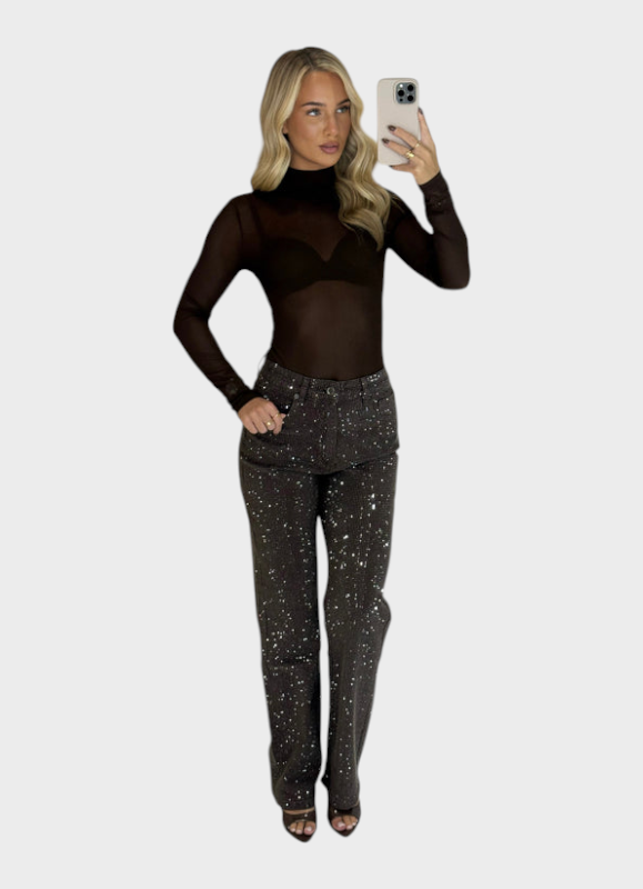 Emily & Isabella Brooks | Straight Leg Jeans in Chocolate