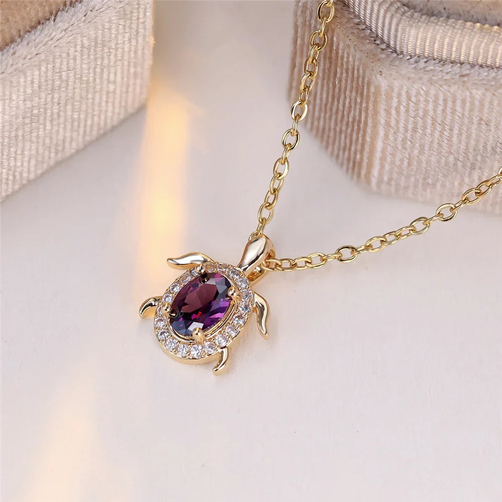 Emily & Isabella Brooks | Purple Crystal Pendant Necklace