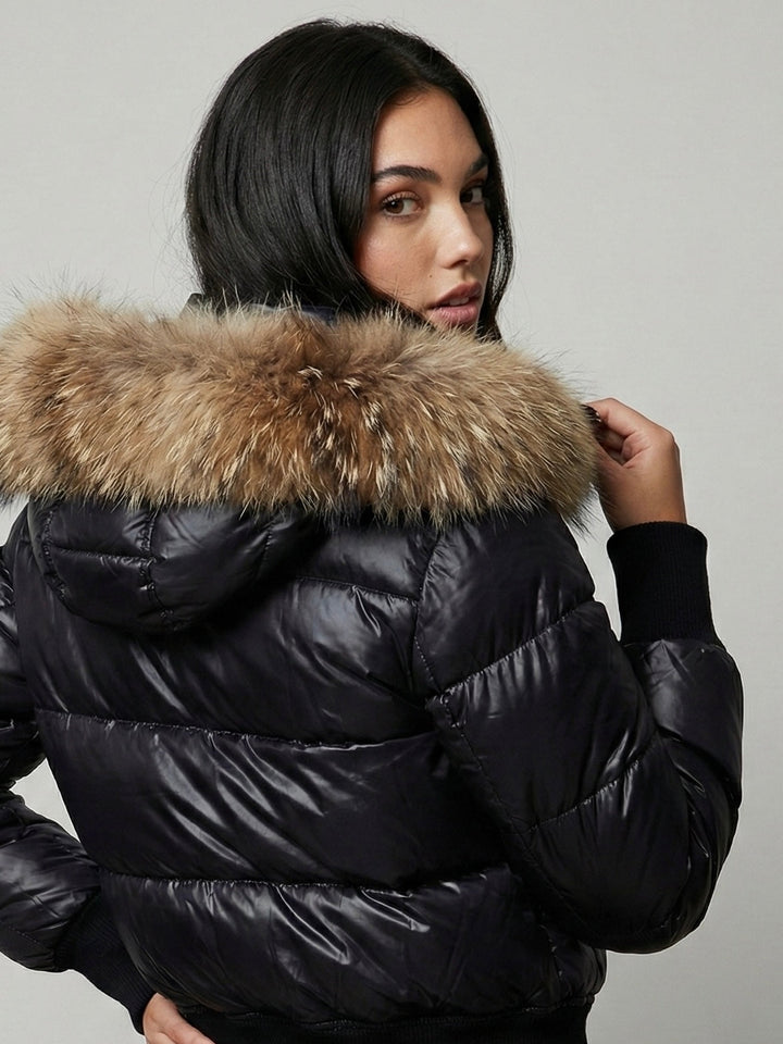 Emily & Isabella Brooks | Faux Fur Hooded Puffer Jacket