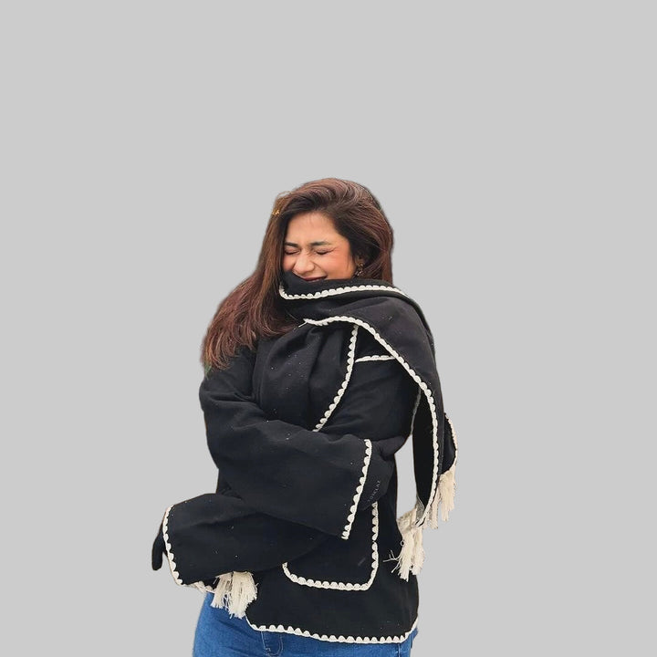 Emily & Isabella Brooks | Large Wool Jacket with Scarf