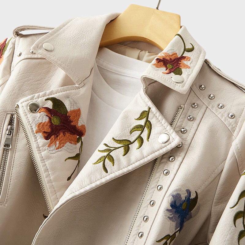 Emily & Isabella Brooks | Embroidered Motorcycle Jacket