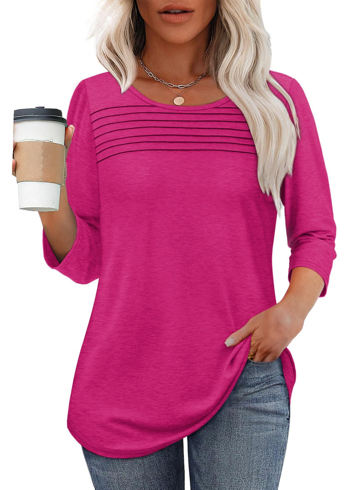 Emily & Isabella Brooks | Pleated 3/4 Sleeve Top
