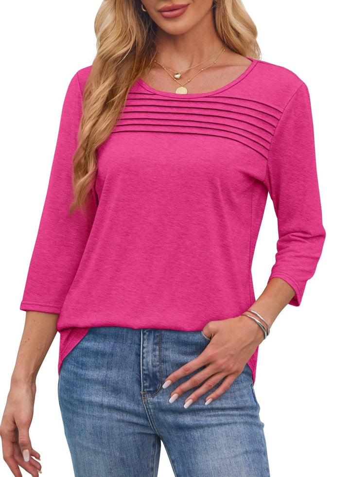 Emily & Isabella Brooks | Pleated 3/4 Sleeve Top