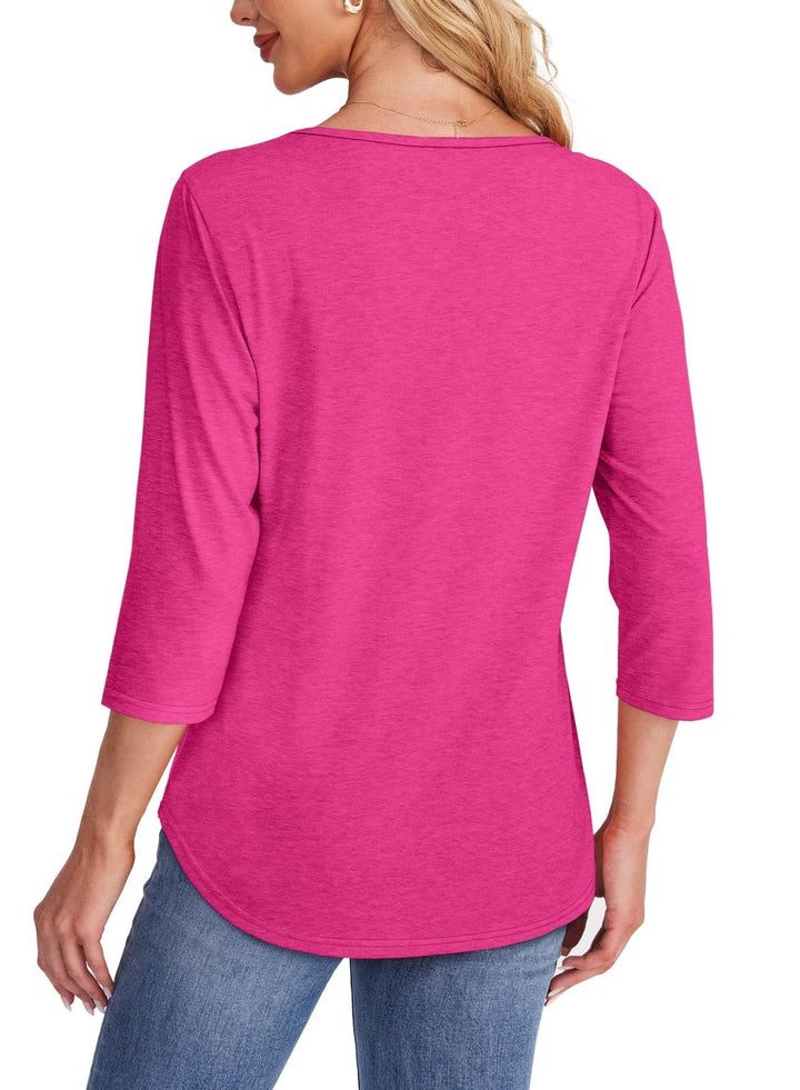 Emily & Isabella Brooks | Pleated 3/4 Sleeve Top