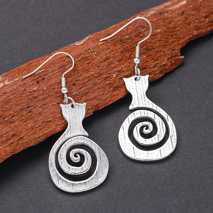 Emily & Isabella Brooks | Vintage Cat Spiral Earrings