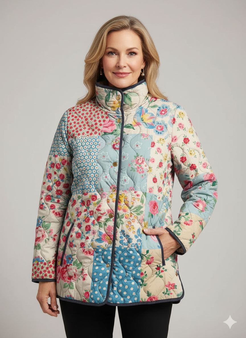 Emily & Isabella Brooks | Floral Quilted Jacket for Women - Casual Style
