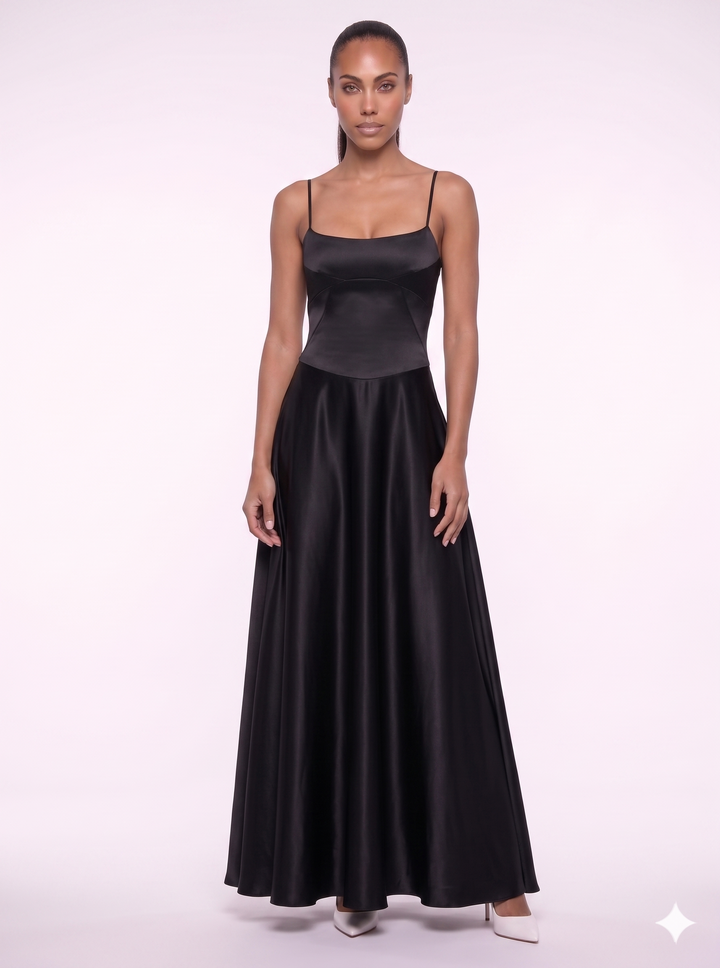 Emily & Isabella Brooks | Black Lace Maxi Dress