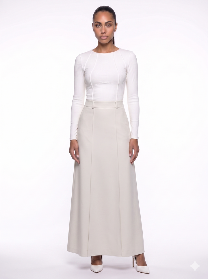 Emily & Isabella Brooks | H-Line Skirt, Monochrome, Modern Urban Style