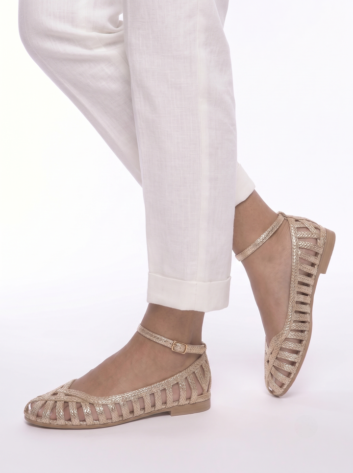 Emily & Isabella Brooks | Ankle Strap Sandals in Silver