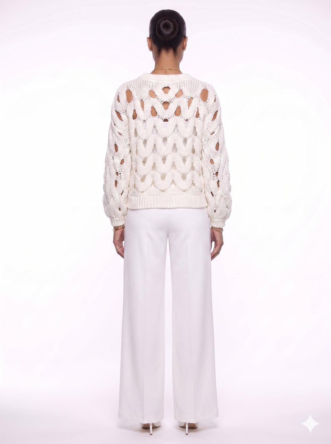Emily & Isabella Brooks | Crochet Knit Pullover Sweater