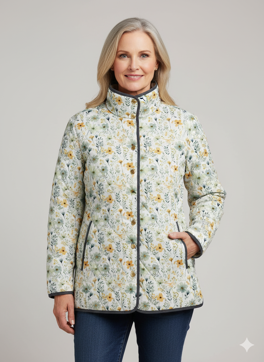 Emily & Isabella Brooks | Floral-Printed Quilted Jacket for Women