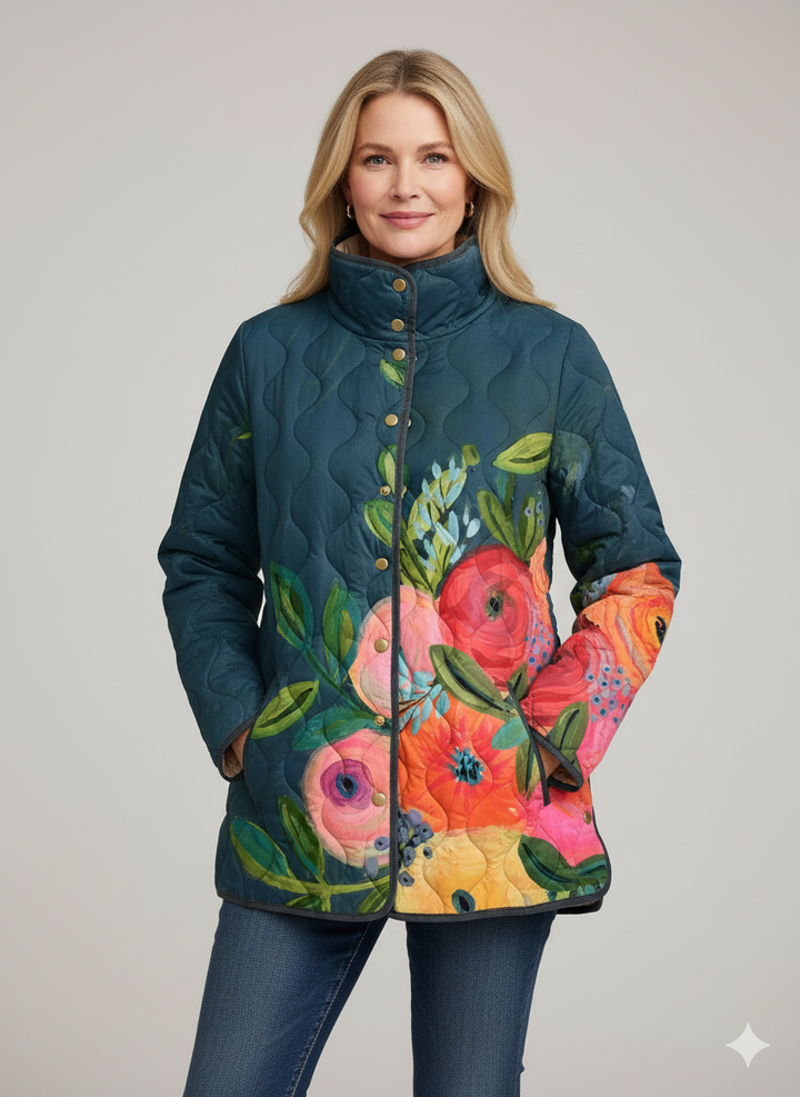 Emily & Isabella Brooks | Women's Floral Print Quilted Jacket
