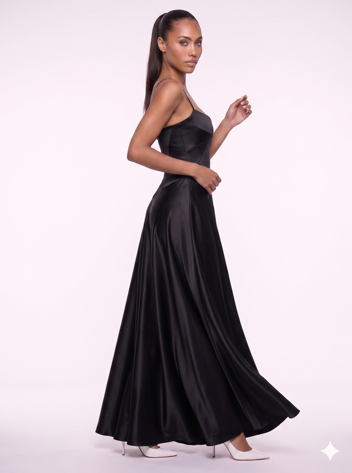 Emily & Isabella Brooks | Black Lace Maxi Dress