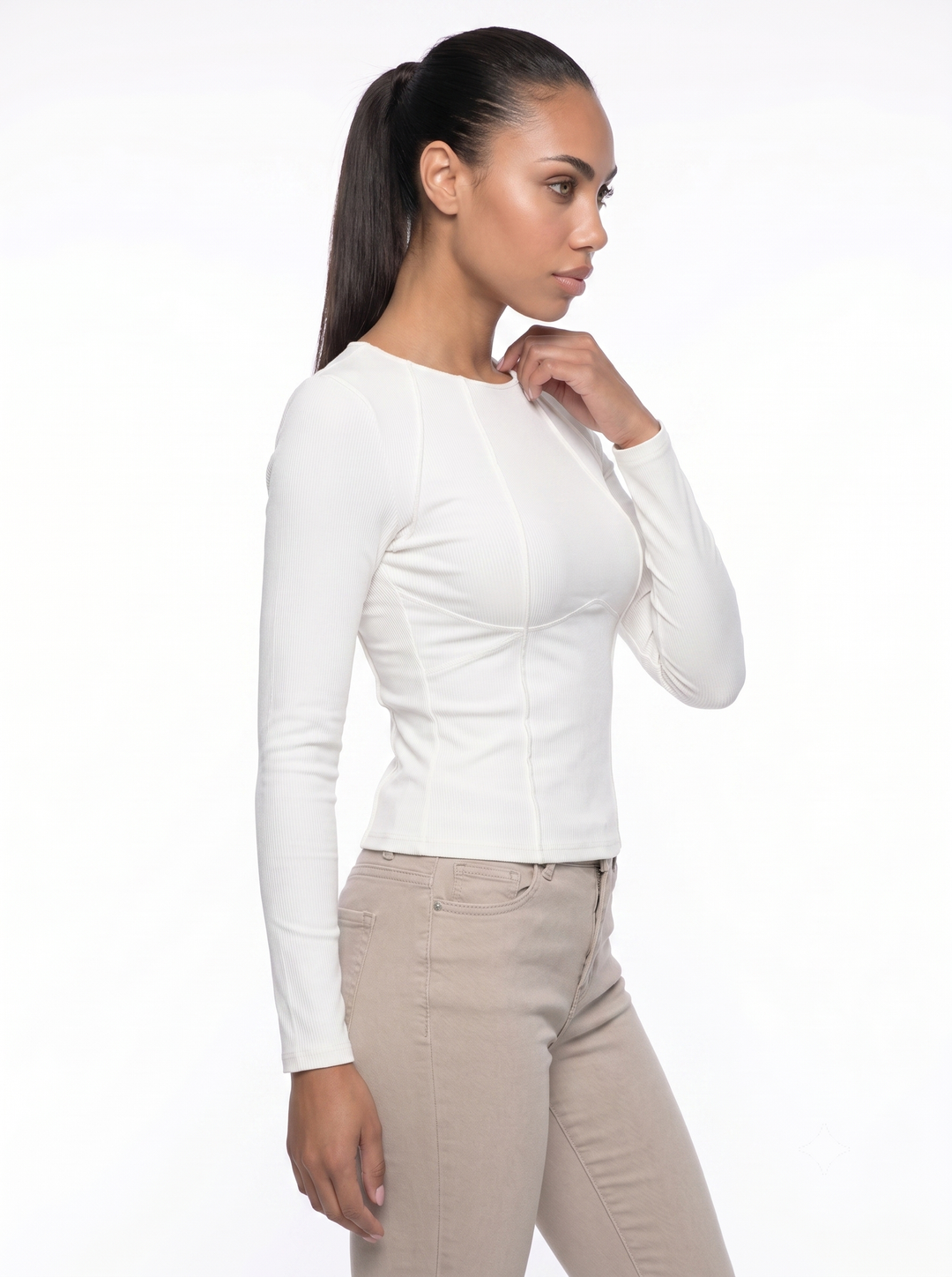 Emily & Isabella Brooks | Long Sleeve Top with Piping