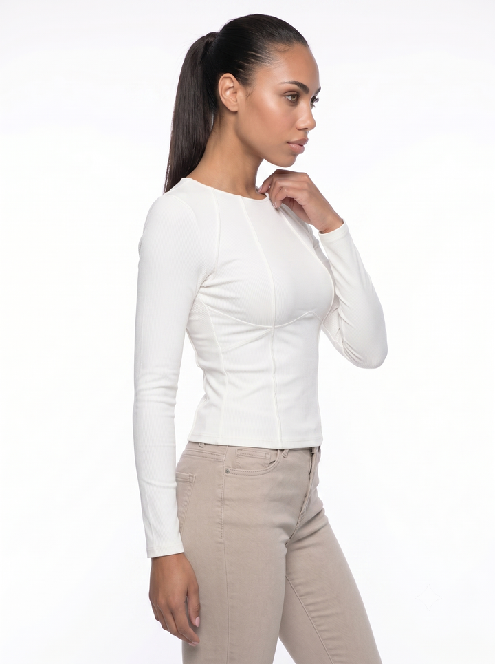 Emily & Isabella Brooks | Long Sleeve Top with Piping
