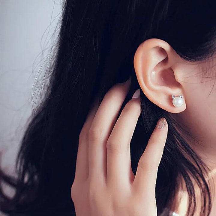 Emily & Isabella Brooks | Sterling Silver Pearl Stud Earrings