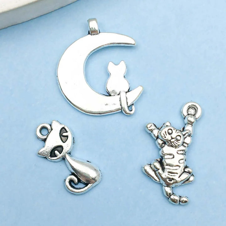 Emily & Isabella Brooks | Silver Cat Charms