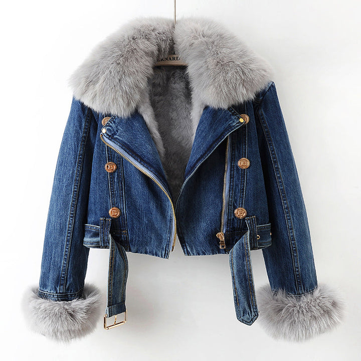 Emily & Isabella Brooks | Fox Fur Denim Jacket