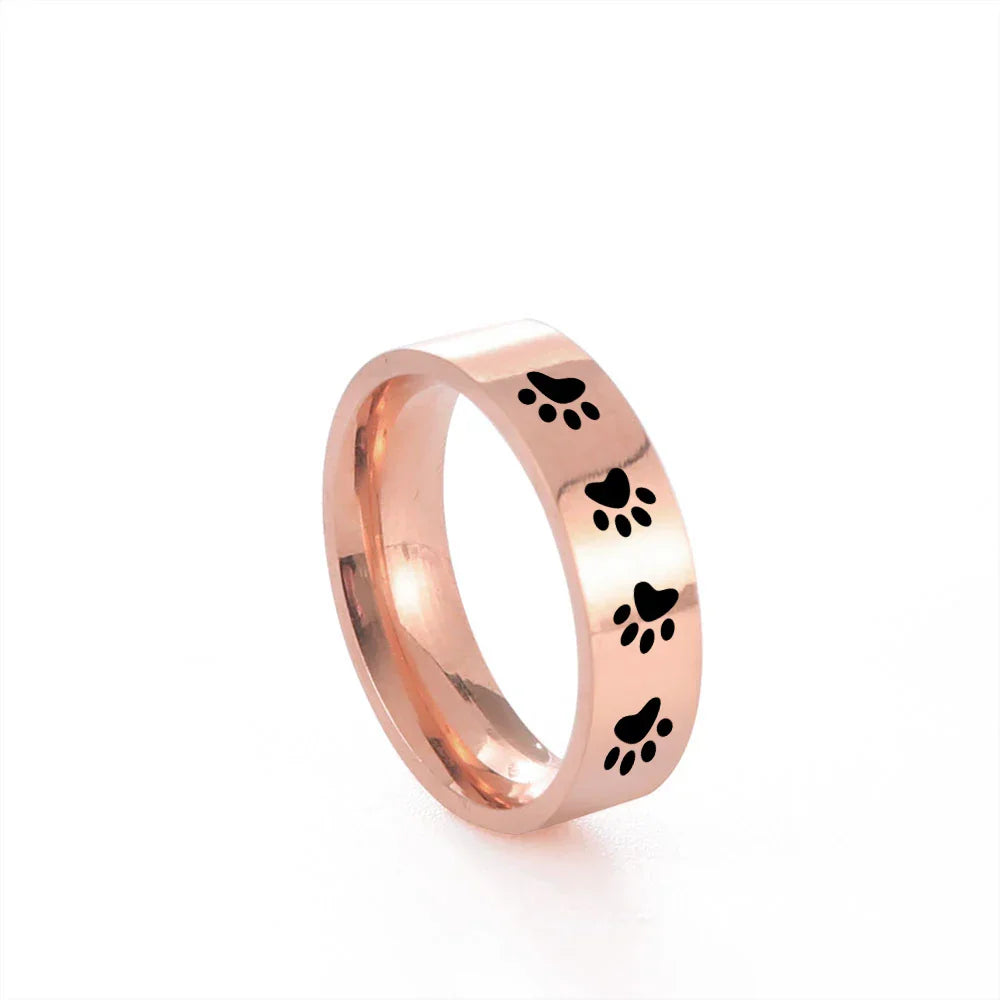 Emily & Isabella Brooks | Handcrafted Ring in Stainless Steel with Paw Print Design