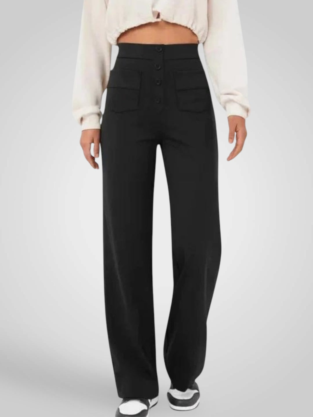 Emily & Isabella Brooks | Casual High Waisted Trousers