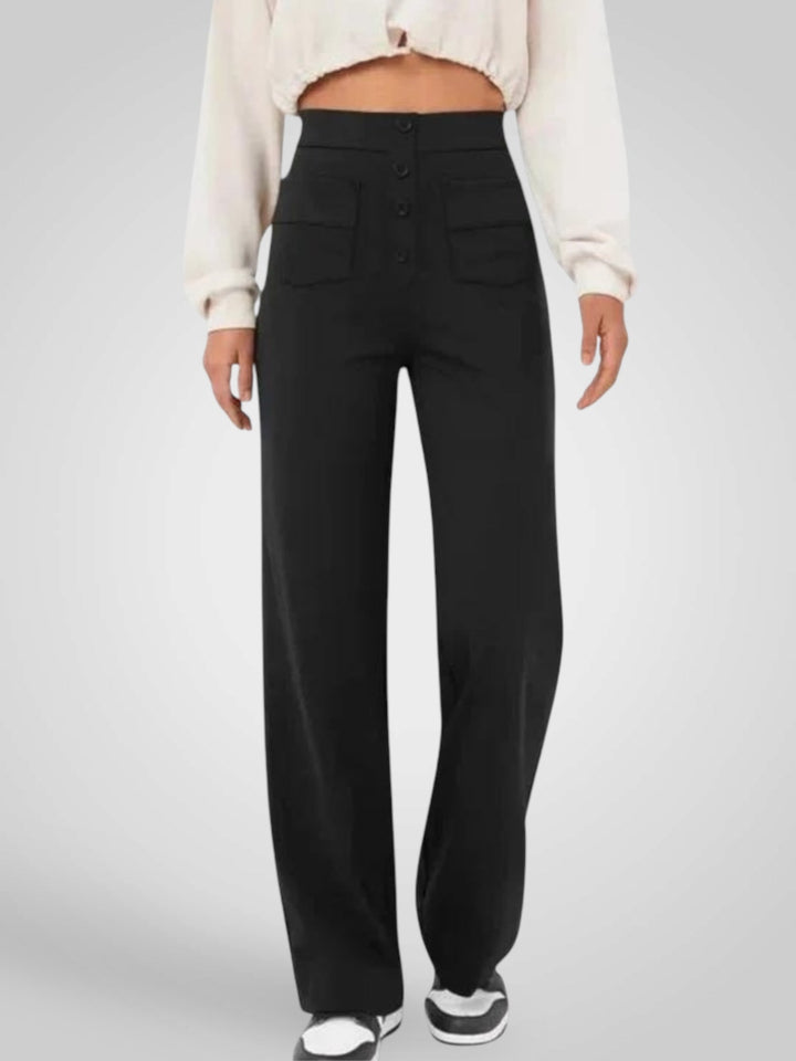Emily & Isabella Brooks | Casual High Waisted Trousers