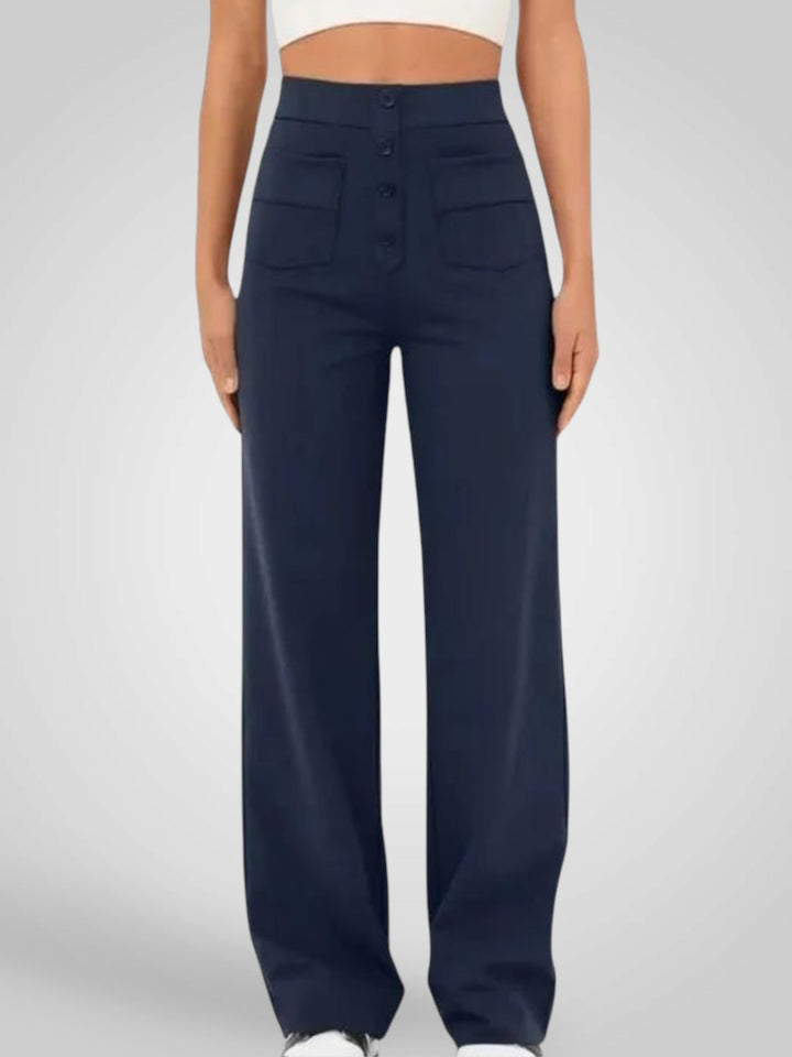 Emily & Isabella Brooks | Casual High Waisted Trousers