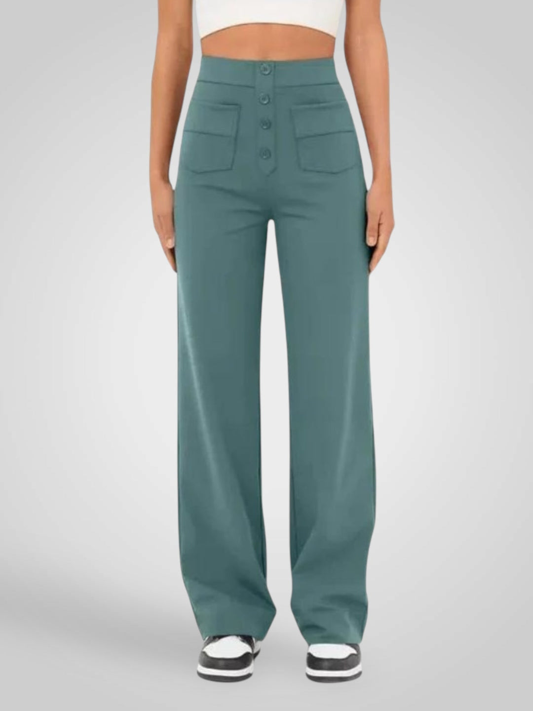 Emily & Isabella Brooks | Casual High Waisted Trousers