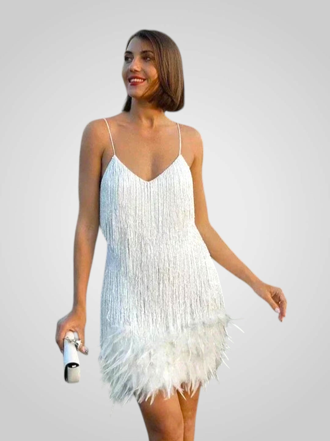 Emily & Isabella Brooks | Feathered Mini Dress