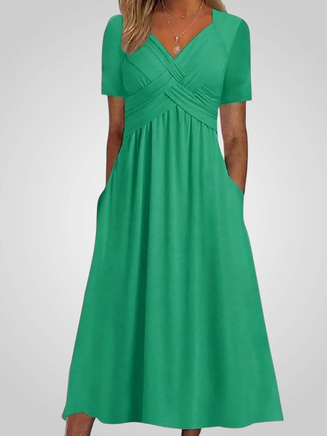 Emily & Isabella Brooks | Midi Dress in Fabric with Belly Cover