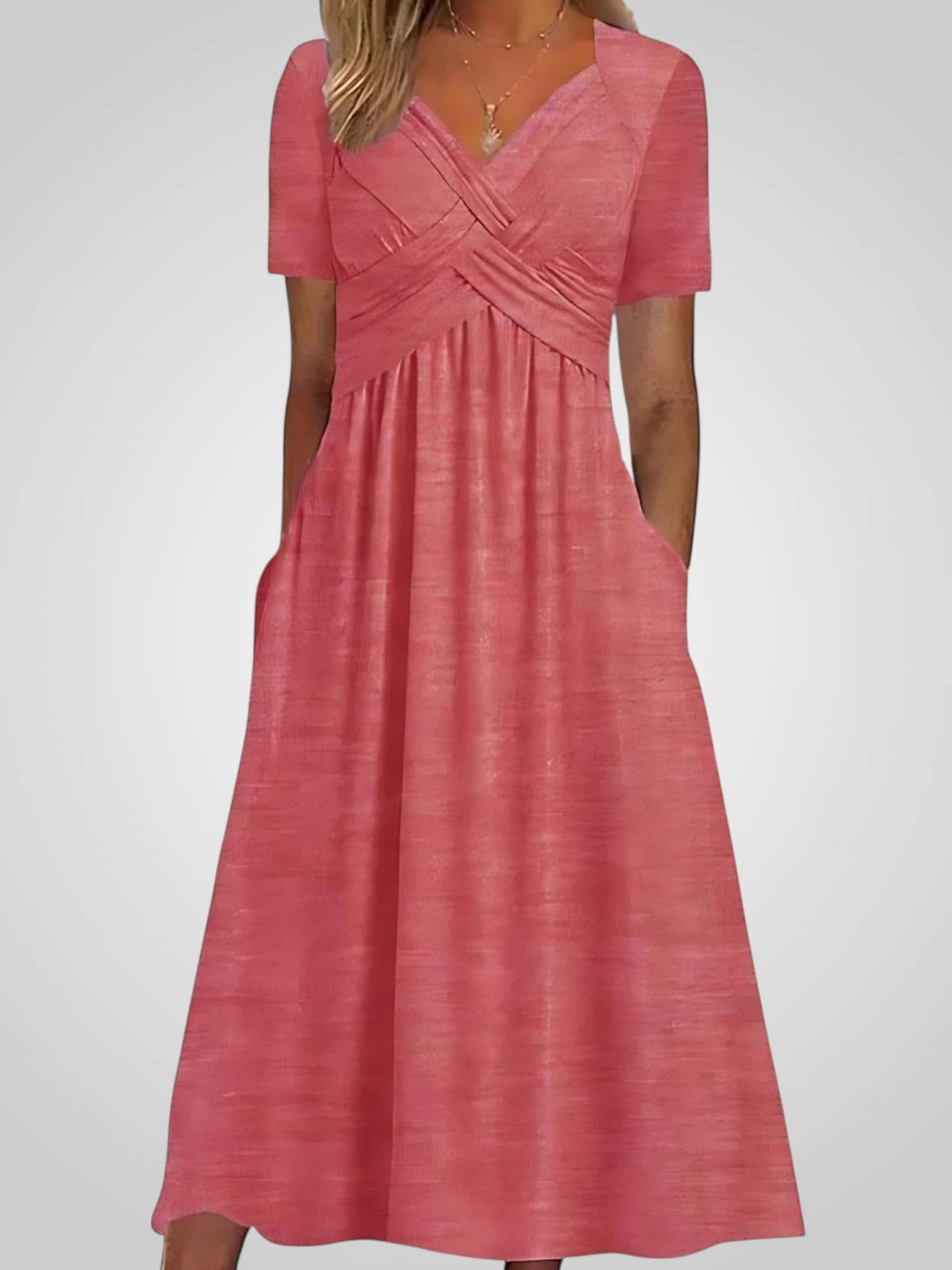 Emily & Isabella Brooks | Midi Dress in Fabric with Belly Cover