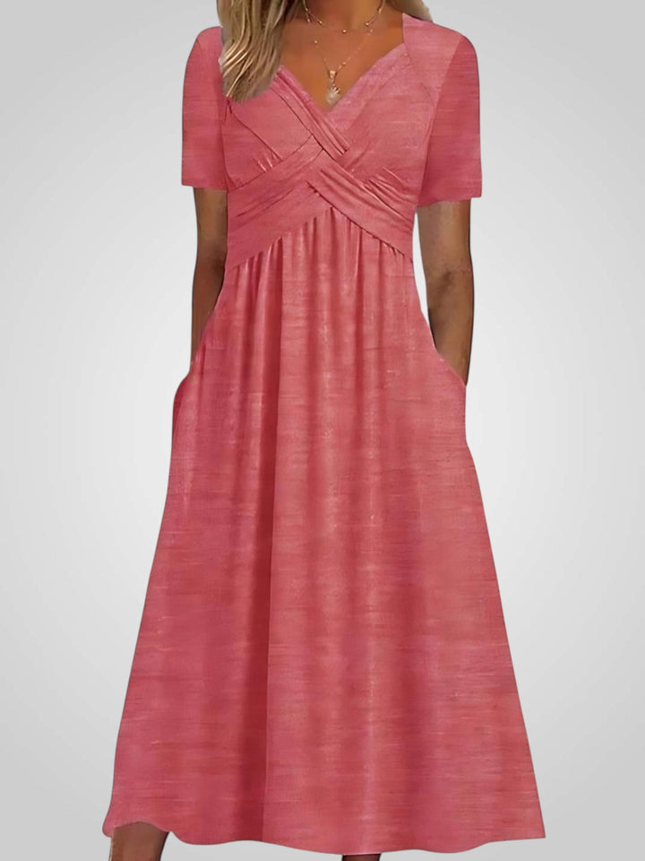 Emily & Isabella Brooks | Midi Dress in Fabric with Belly Cover