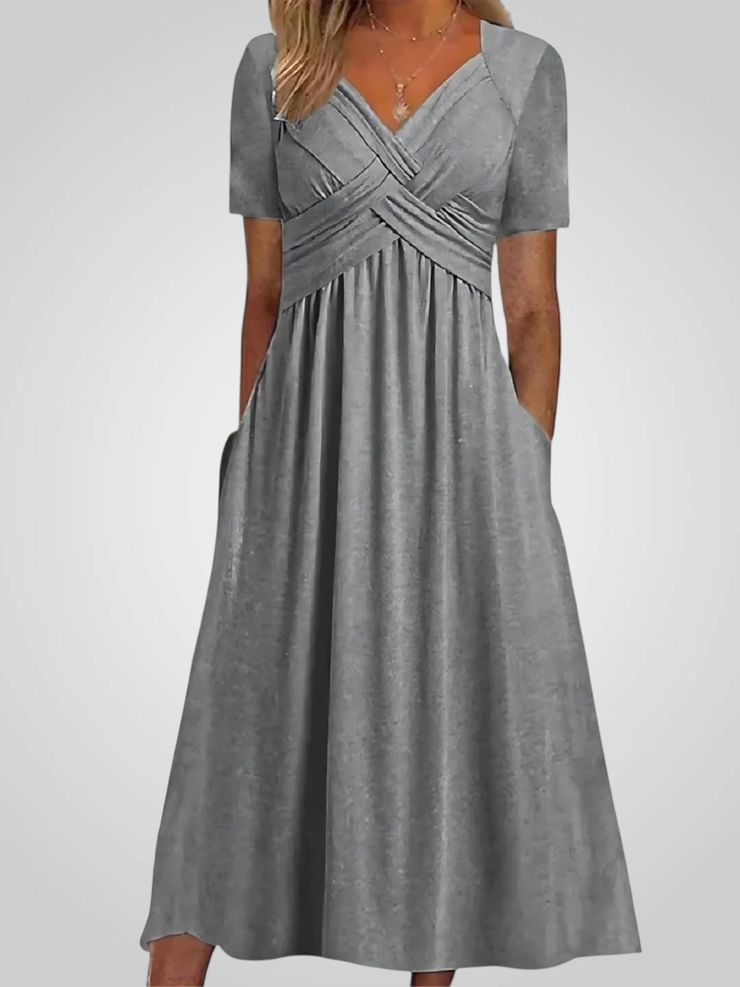 Emily & Isabella Brooks | Midi Dress in Fabric with Belly Cover