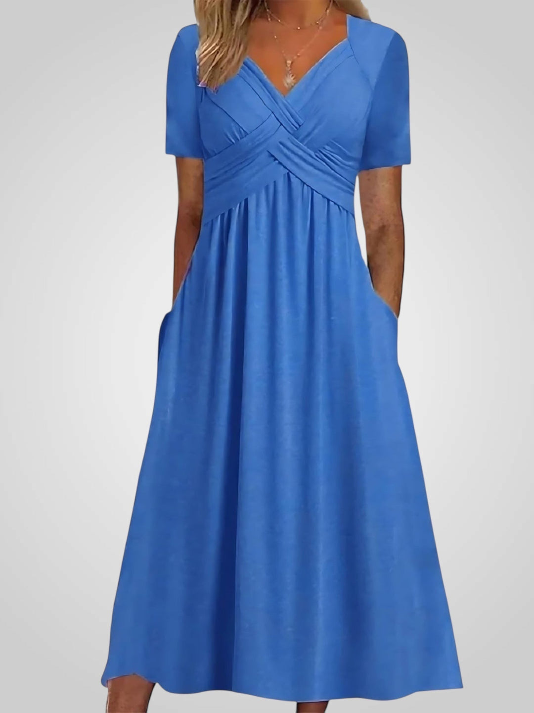 Emily & Isabella Brooks | Midi Dress in Fabric with Belly Cover