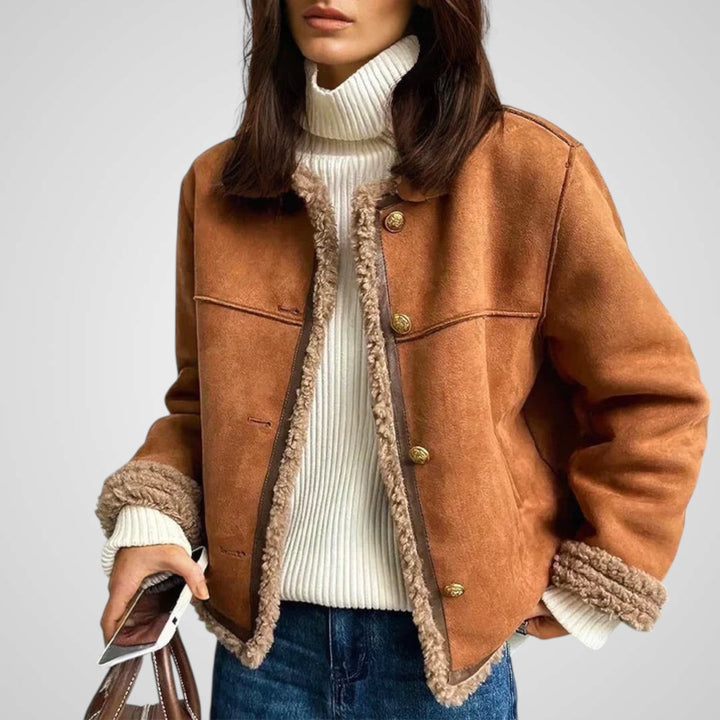 Emily & Isabella Brooks | Buttoned Shearling Jacket