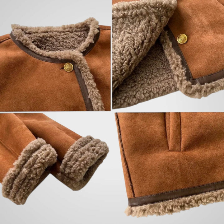Emily & Isabella Brooks | Buttoned Shearling Jacket