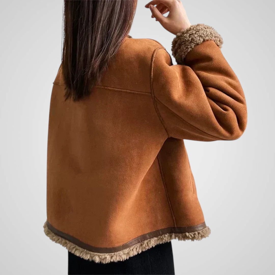 Emily & Isabella Brooks | Buttoned Shearling Jacket