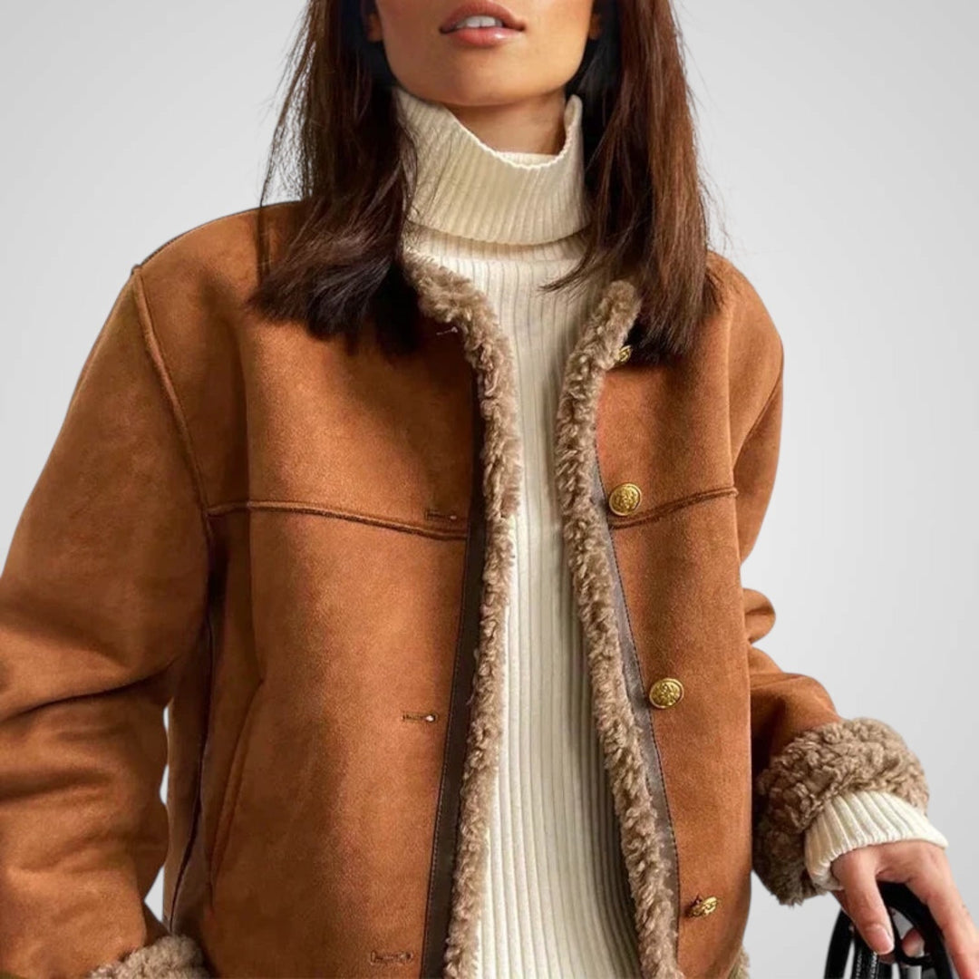 Emily & Isabella Brooks | Buttoned Shearling Jacket
