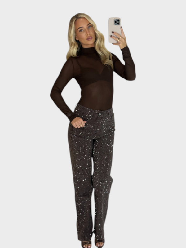 Emily & Isabella Brooks | Straight Leg Jeans in Chocolate