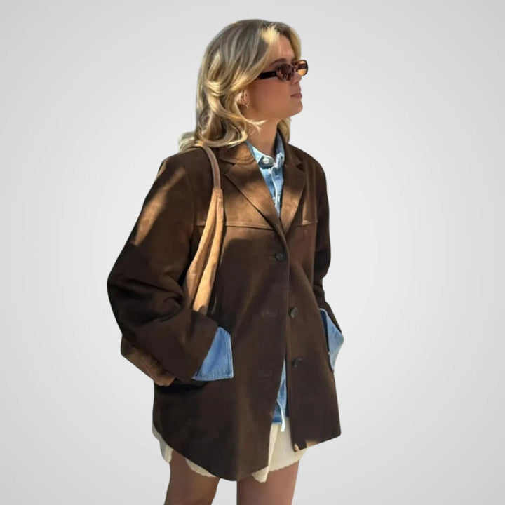 Emily & Isabella Brooks | Classic brown suede jacket