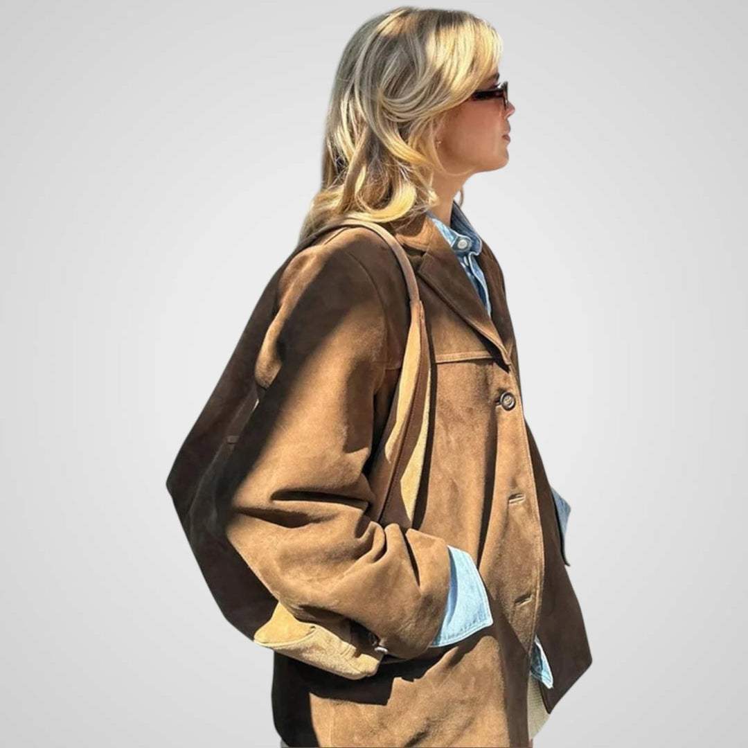 Emily & Isabella Brooks | Classic brown suede jacket