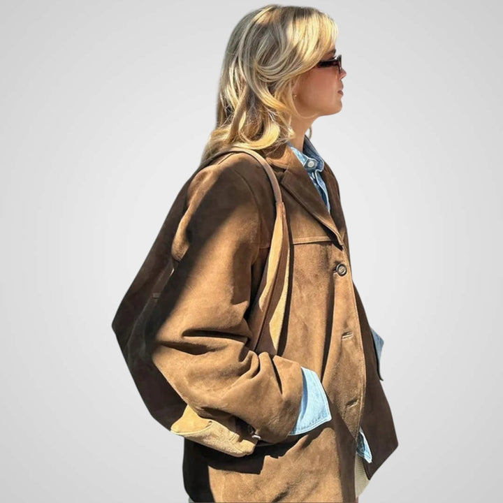 Emily & Isabella Brooks | Classic brown suede jacket