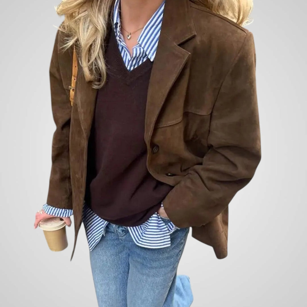 Emily & Isabella Brooks | Classic brown suede jacket