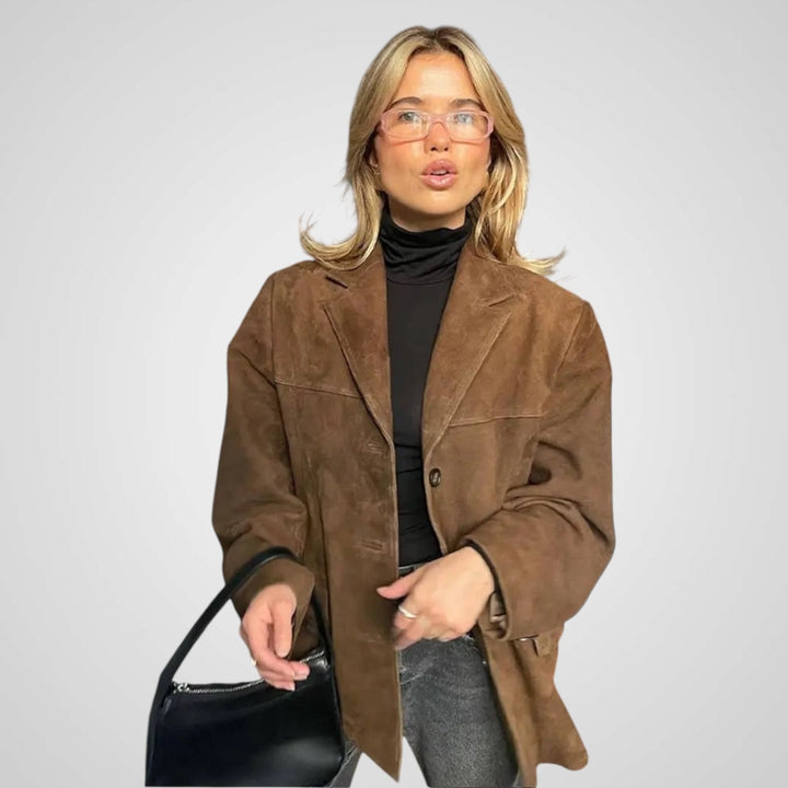 Emily & Isabella Brooks | Classic brown suede jacket