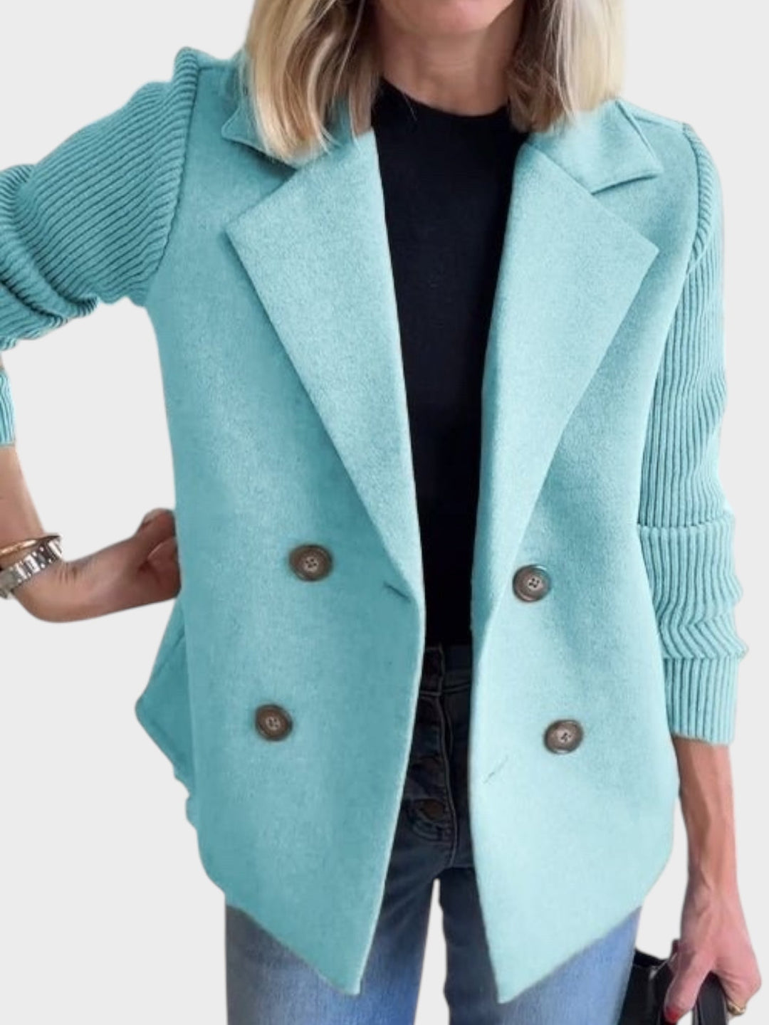 Emily & Isabella Brooks | Elegant jacket with knitted sleeves