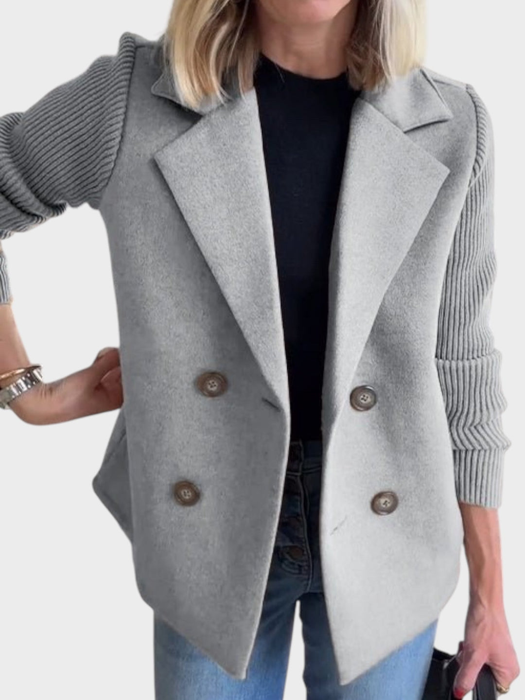 Emily & Isabella Brooks | Elegant jacket with knitted sleeves