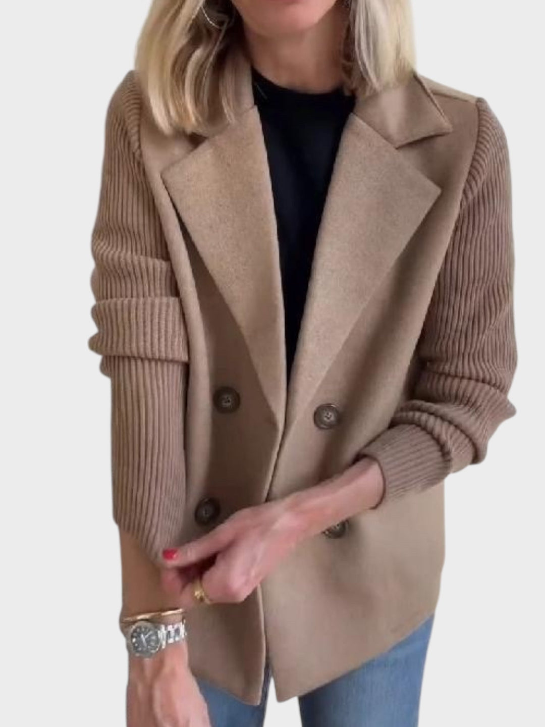 Emily & Isabella Brooks | Elegant jacket with knitted sleeves