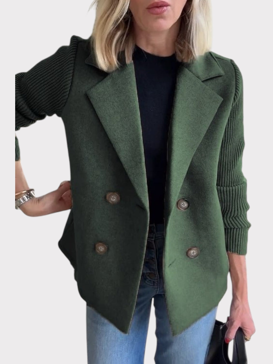 Emily & Isabella Brooks | Elegant jacket with knitted sleeves