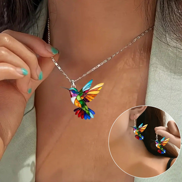 Emily & Isabella Brooks | Hummingbird Necklace and Earrings Set
